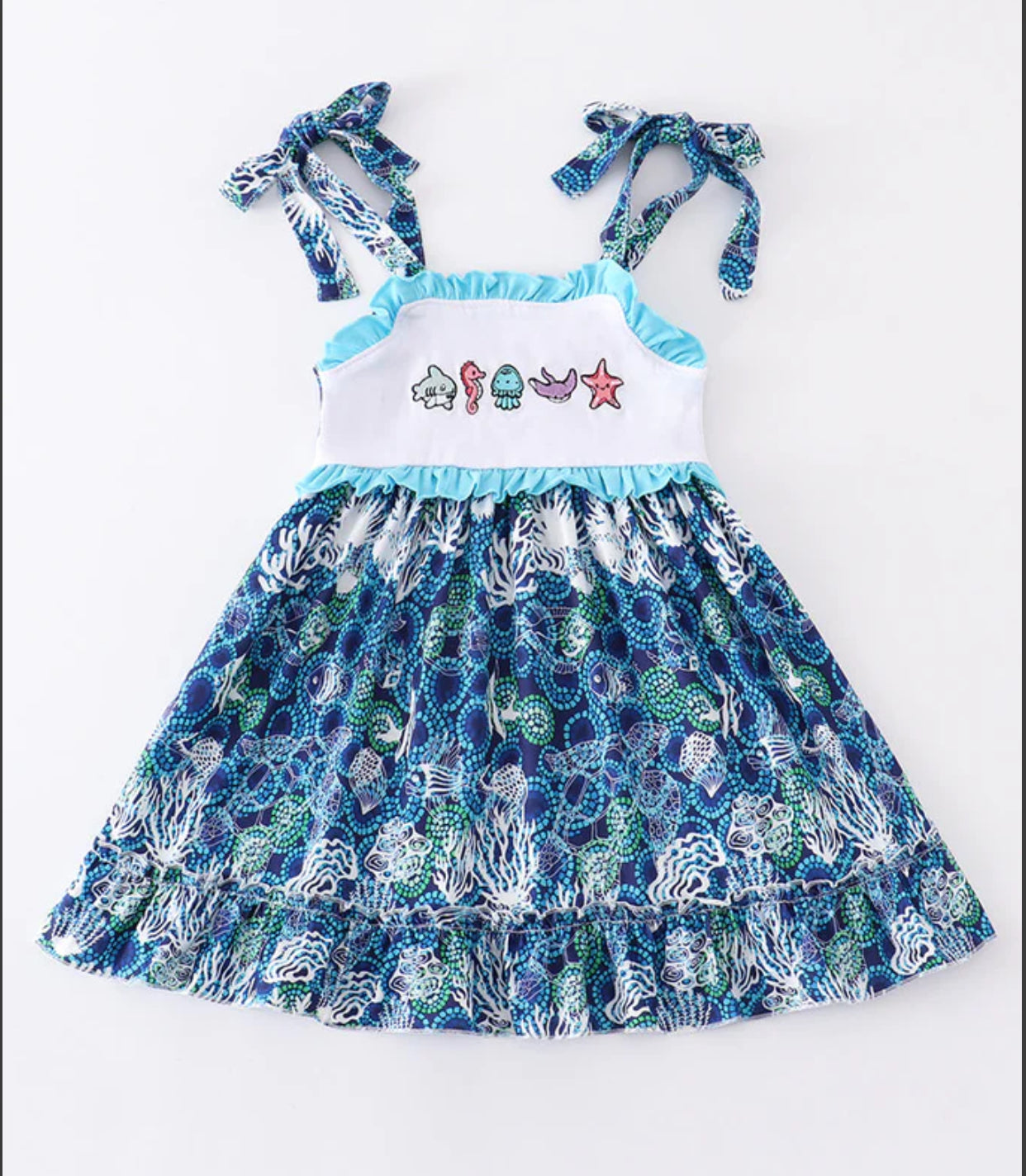 Ocean Animal Embroidery Dress