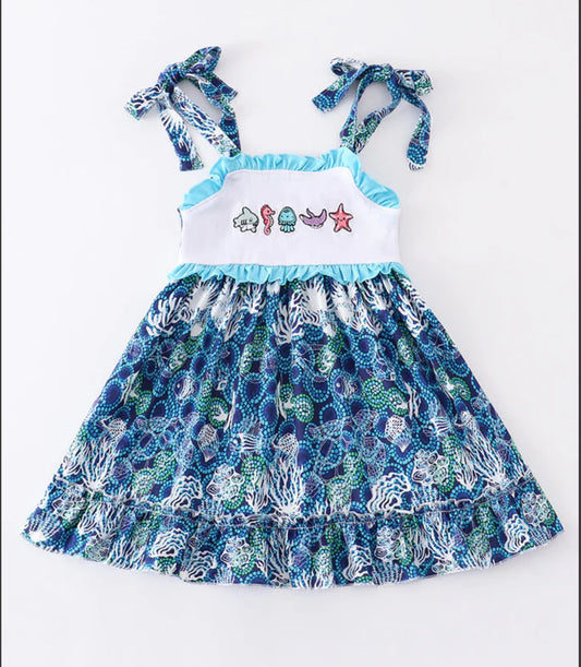 Ocean Animal Embroidery Dress