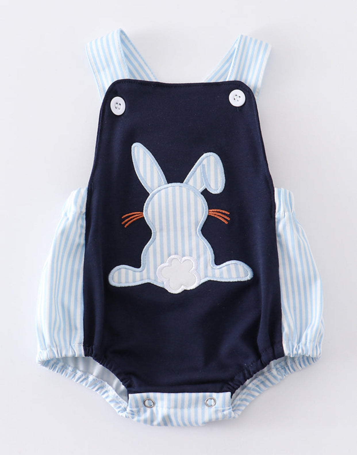 Navy rabbit Appliqué Boy Bubble