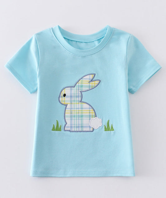 Blue Rabbit Appliqué Boy Shirt