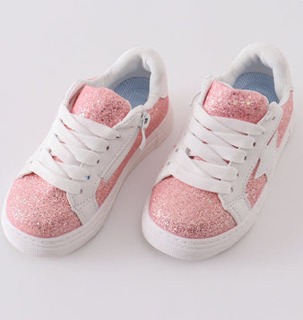 Pink Star Glitter Sneakers