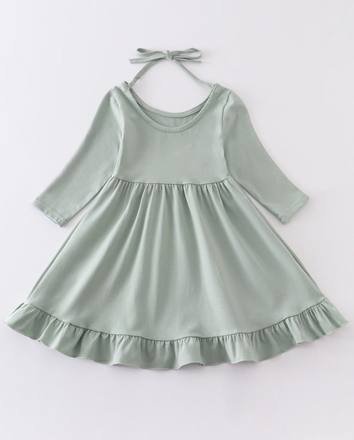 Sage Ruffle Dress