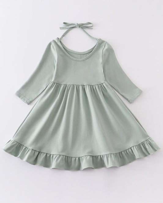 Sage Ruffle Dress