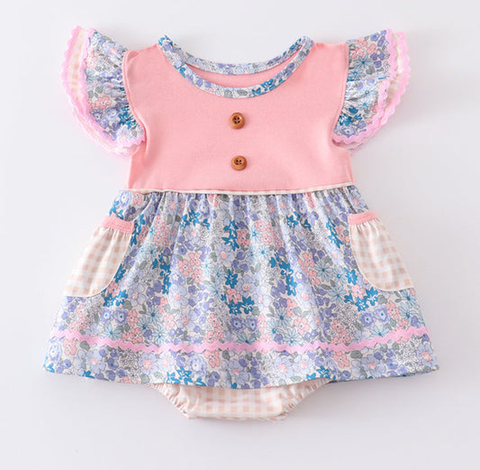 Pink Floral Ruffle Bubble