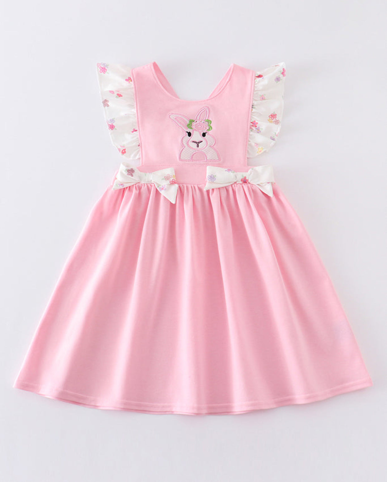 Pink Rabbit Appliqué Ruffle Dess