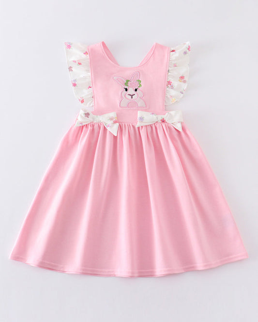 Pink Rabbit Appliqué Ruffle Dess