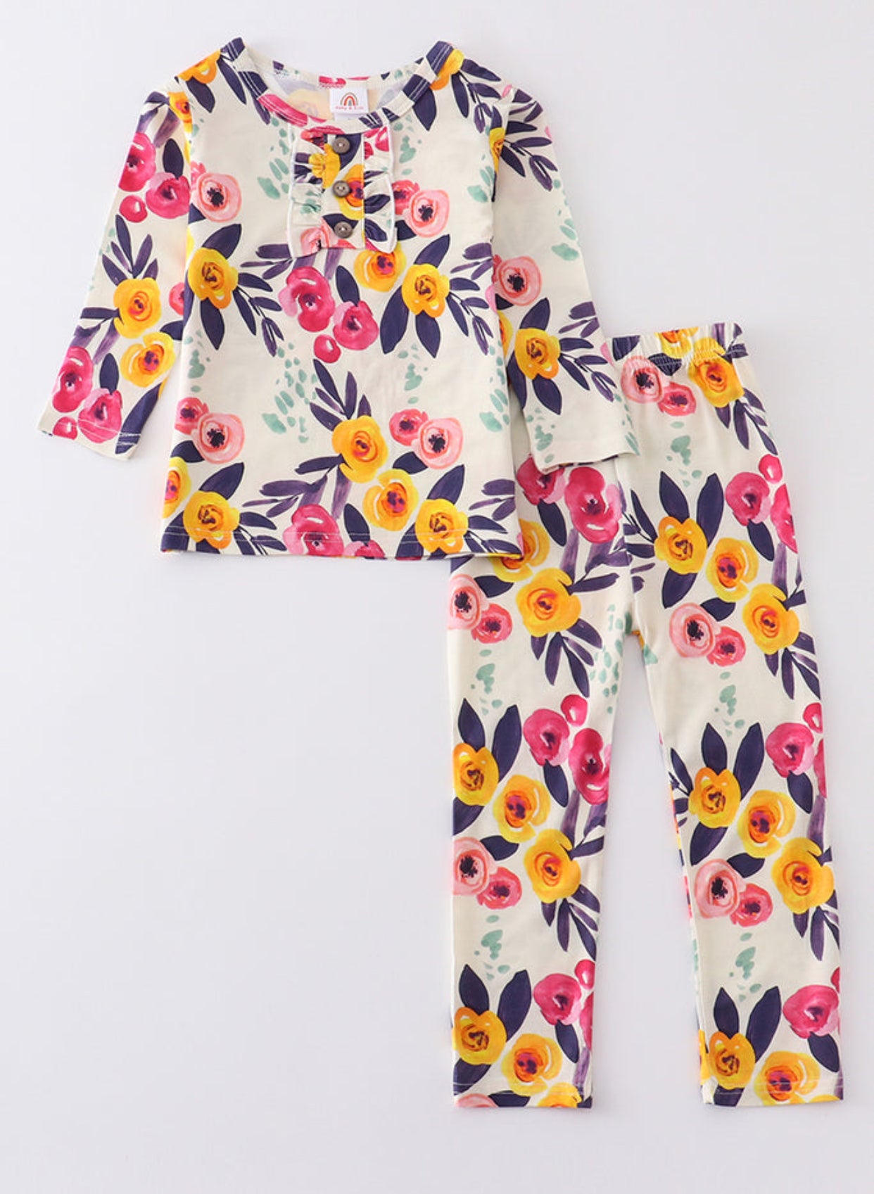 Pink & Mustard Floral Bamboo Pajamas