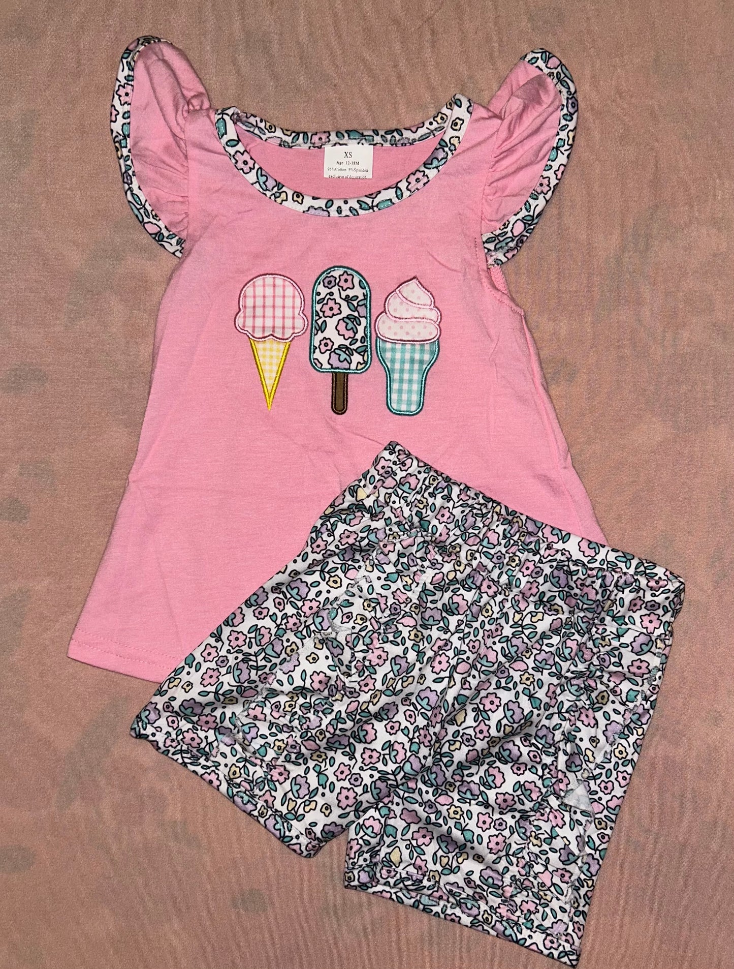 Ice Cream Floral Girl Set